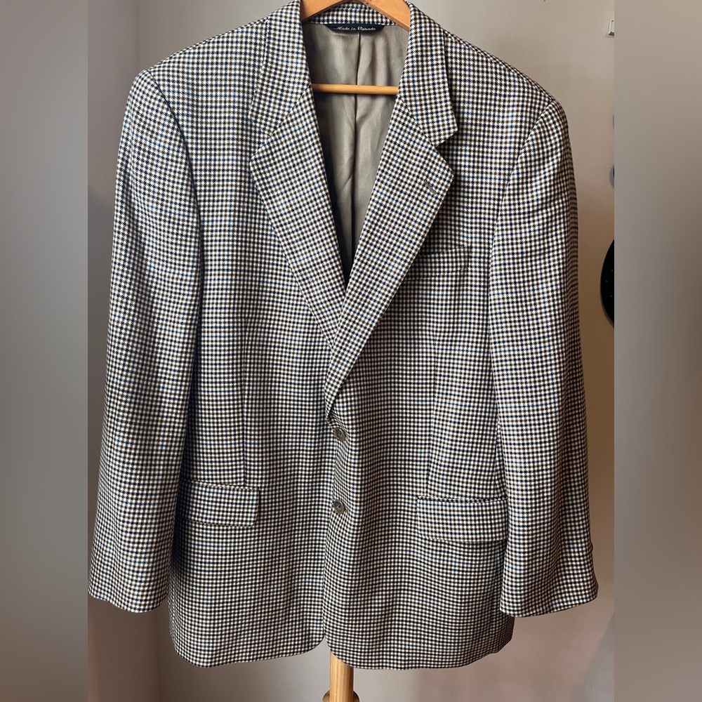 Loro Piana Black and White Checkered Blazer